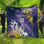 Personalized Melbourne Storm Rugby Quilt Urban Street Graffiti Style - Distressed Splatter Elements