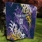 Personalized Melbourne Storm Rugby Quilt Urban Street Graffiti Style - Distressed Splatter Elements