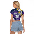 Personalized Melbourne Storm Rugby Raglan Cropped T Shirt Urban Street Graffiti Style - Distressed Splatter Elements