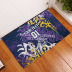 Personalized Melbourne Storm Rugby Rubber Doormat Urban Street Graffiti Style - Distressed Splatter Elements