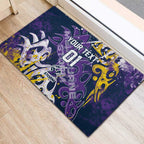 Personalized Melbourne Storm Rugby Rubber Doormat Urban Street Graffiti Style - Distressed Splatter Elements