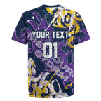 Personalized Melbourne Storm Rugby Rugby Jersey Urban Street Graffiti Style - Distressed Splatter Elements