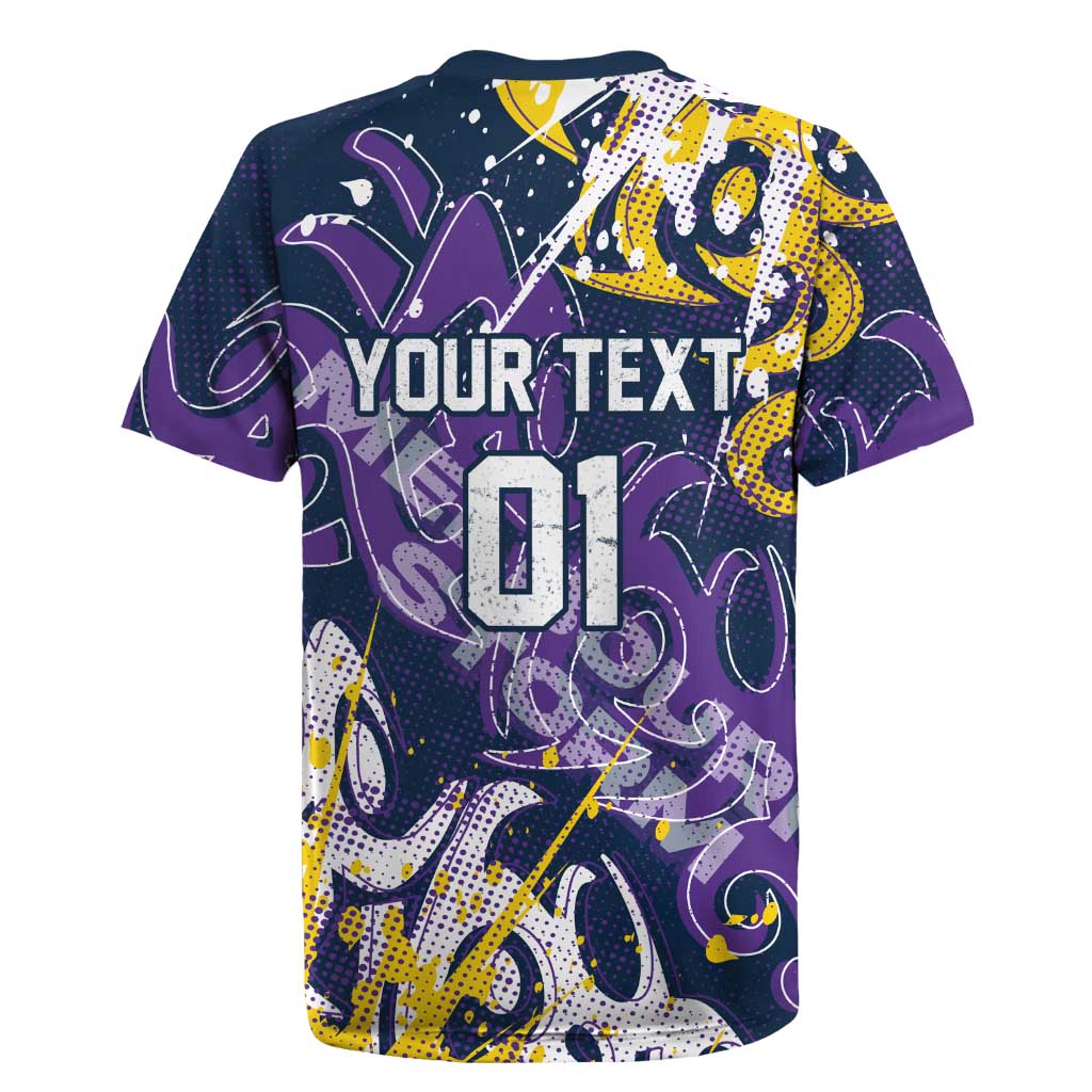 Personalized Melbourne Storm Rugby Rugby Jersey Urban Street Graffiti Style - Distressed Splatter Elements