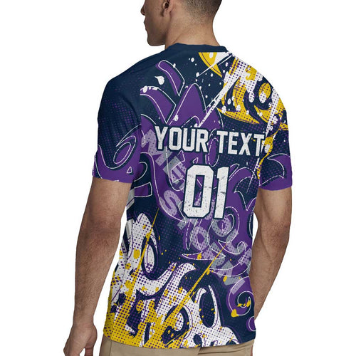Personalized Melbourne Storm Rugby Rugby Jersey Urban Street Graffiti Style - Distressed Splatter Elements