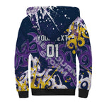 Personalized Melbourne Storm Rugby Sherpa Hoodie Urban Street Graffiti Style - Distressed Splatter Elements
