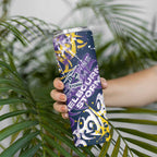 Personalized Melbourne Storm Rugby Skinny Tumbler Urban Street Graffiti Style - Distressed Splatter Elements