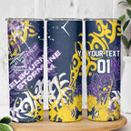 Personalized Melbourne Storm Rugby Skinny Tumbler Urban Street Graffiti Style - Distressed Splatter Elements