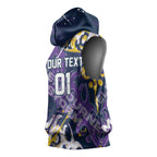Personalized Melbourne Storm Rugby Sleeveless Hoodie Urban Street Graffiti Style - Distressed Splatter Elements