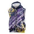 Personalized Melbourne Storm Rugby Sleeveless Zip Hoodie Urban Street Graffiti Style - Distressed Splatter Elements