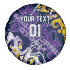 Personalized Melbourne Storm Rugby Spare Tire Cover Urban Street Graffiti Style - Distressed Splatter Elements