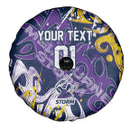 Personalized Melbourne Storm Rugby Spare Tire Cover Urban Street Graffiti Style - Distressed Splatter Elements