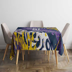 Personalized Melbourne Storm Rugby Tablecloth Urban Street Graffiti Style - Distressed Splatter Elements