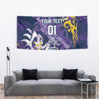 Personalized Melbourne Storm Rugby Tapestry Urban Street Graffiti Style - Distressed Splatter Elements
