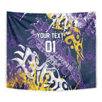 Personalized Melbourne Storm Rugby Tapestry Urban Street Graffiti Style - Distressed Splatter Elements
