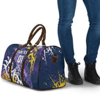 Personalized Melbourne Storm Rugby Travel Bag Urban Street Graffiti Style - Distressed Splatter Elements