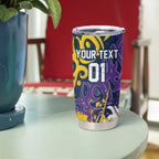 Personalized Melbourne Storm Rugby Tumbler Cup Urban Street Graffiti Style - Distressed Splatter Elements