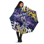 Personalized Melbourne Storm Rugby Umbrella Urban Street Graffiti Style - Distressed Splatter Elements