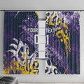 Personalized Melbourne Storm Rugby Window Curtain Urban Street Graffiti Style - Distressed Splatter Elements