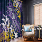 Personalized Melbourne Storm Rugby Window Curtain Urban Street Graffiti Style - Distressed Splatter Elements