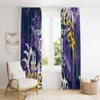 Personalized Melbourne Storm Rugby Window Curtain Urban Street Graffiti Style - Distressed Splatter Elements