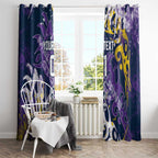Personalized Melbourne Storm Rugby Window Curtain Urban Street Graffiti Style - Distressed Splatter Elements