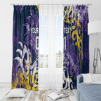 Personalized Melbourne Storm Rugby Window Curtain Urban Street Graffiti Style - Distressed Splatter Elements