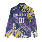 Personalized Melbourne Storm Rugby Women Casual Shirt Urban Street Graffiti Style - Distressed Splatter Elements