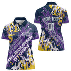 Personalized Melbourne Storm Rugby Women Polo Shirt Urban Street Graffiti Style - Distressed Splatter Elements