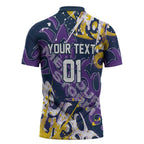 Personalized Melbourne Storm Rugby Zipper Polo Shirt Urban Street Graffiti Style - Distressed Splatter Elements