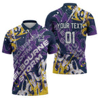 Personalized Melbourne Storm Rugby Zipper Polo Shirt Urban Street Graffiti Style - Distressed Splatter Elements