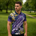 Personalized Melbourne Storm Rugby Zipper Polo Shirt Urban Street Graffiti Style - Distressed Splatter Elements