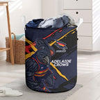 Adelaide Football Club Laundry Basket Crows Muscular Mascot Graphic - Abstract Paint Splatter Art