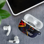 Adelaide Football Club AirPods Case Crows Muscular Mascot Graphic - Abstract Paint Splatter Art