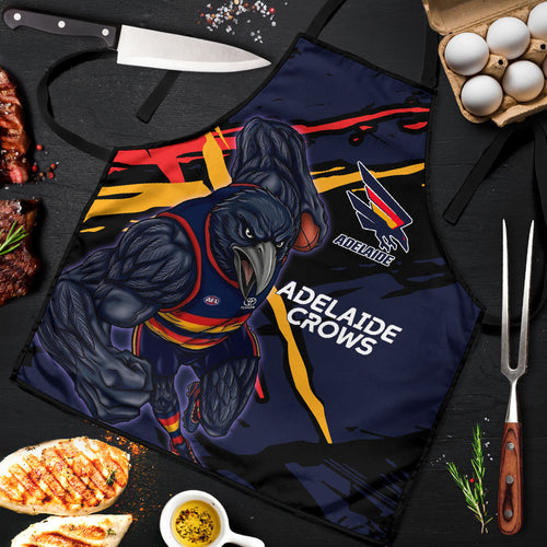 Adelaide Football Club Apron Crows Muscular Mascot Graphic - Abstract Paint Splatter Art