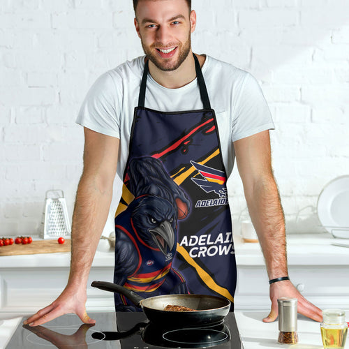 Adelaide Football Club Apron Crows Muscular Mascot Graphic - Abstract Paint Splatter Art