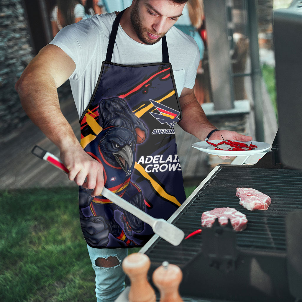 Adelaide Football Club Apron Crows Muscular Mascot Graphic - Abstract Paint Splatter Art