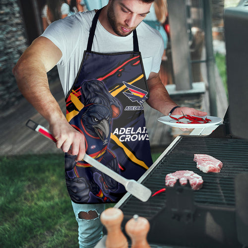 Adelaide Football Club Apron Crows Muscular Mascot Graphic - Abstract Paint Splatter Art