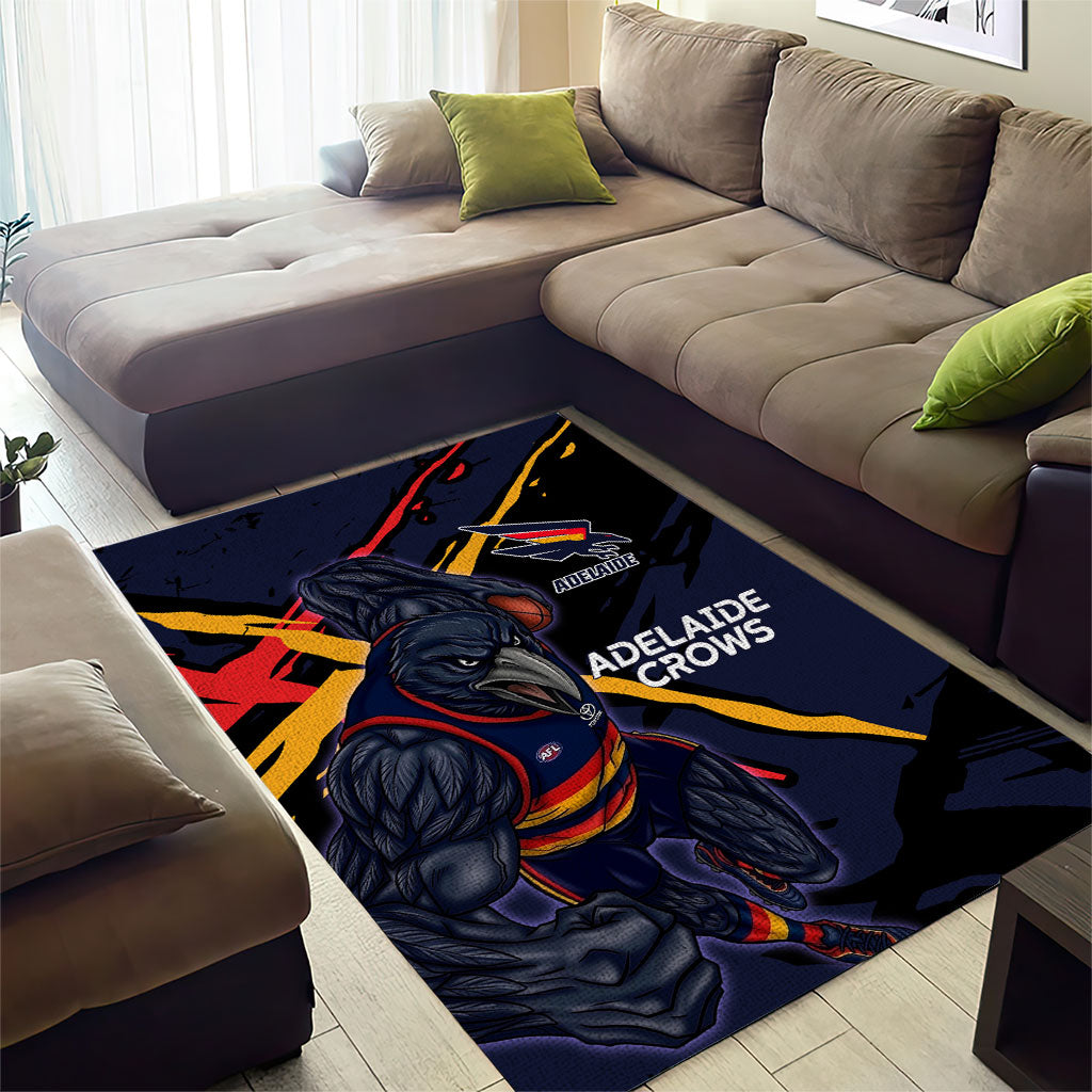 Adelaide Football Club Area Rug Crows Muscular Mascot Graphic - Abstract Paint Splatter Art