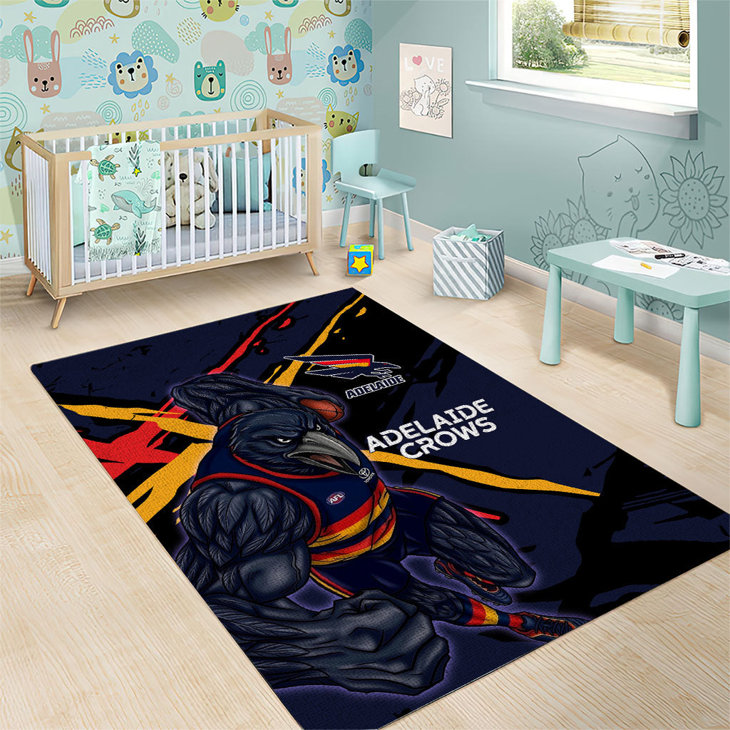 Adelaide Football Club Area Rug Crows Muscular Mascot Graphic - Abstract Paint Splatter Art