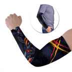 Adelaide Football Club Arm Sleeves Crows Muscular Mascot Graphic - Abstract Paint Splatter Art