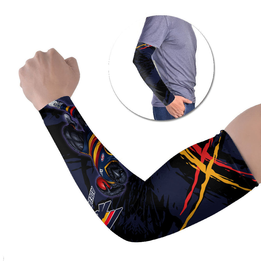 Adelaide Football Club Arm Sleeves Crows Muscular Mascot Graphic - Abstract Paint Splatter Art