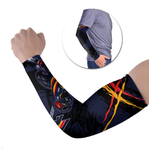 Adelaide Football Club Arm Sleeves Crows Muscular Mascot Graphic - Abstract Paint Splatter Art