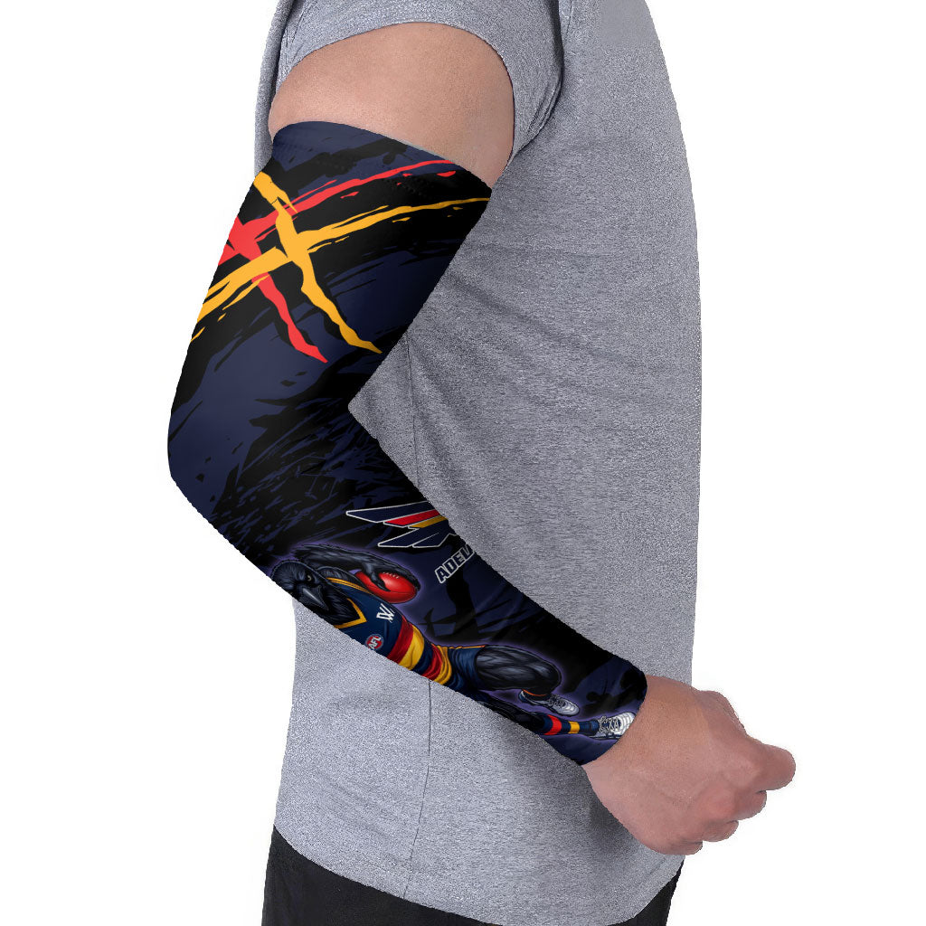 Adelaide Football Club Arm Sleeves Crows Muscular Mascot Graphic - Abstract Paint Splatter Art