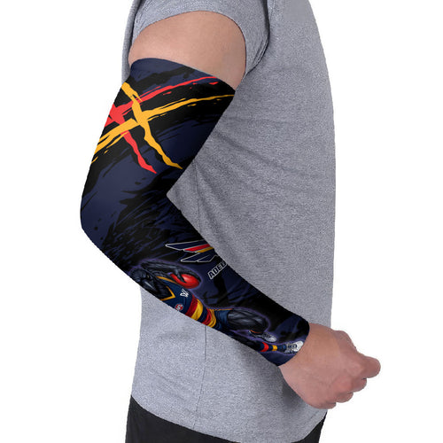 Adelaide Football Club Arm Sleeves Crows Muscular Mascot Graphic - Abstract Paint Splatter Art