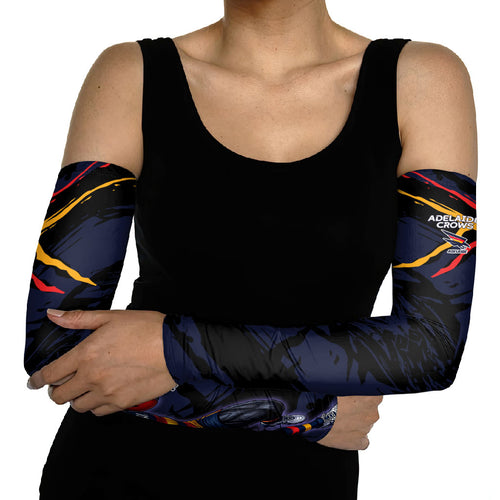 Adelaide Football Club Arm Sleeves Crows Muscular Mascot Graphic - Abstract Paint Splatter Art