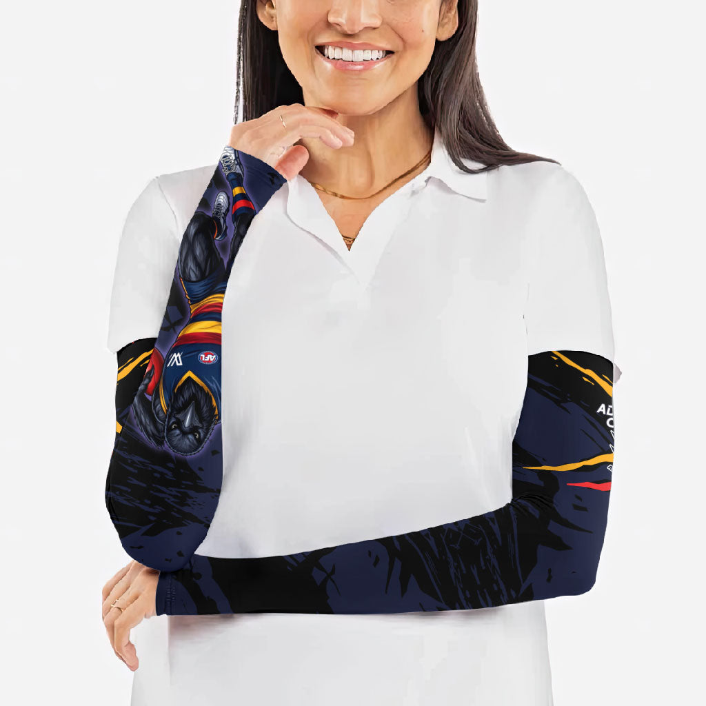 Adelaide Football Club Arm Sleeves Crows Muscular Mascot Graphic - Abstract Paint Splatter Art