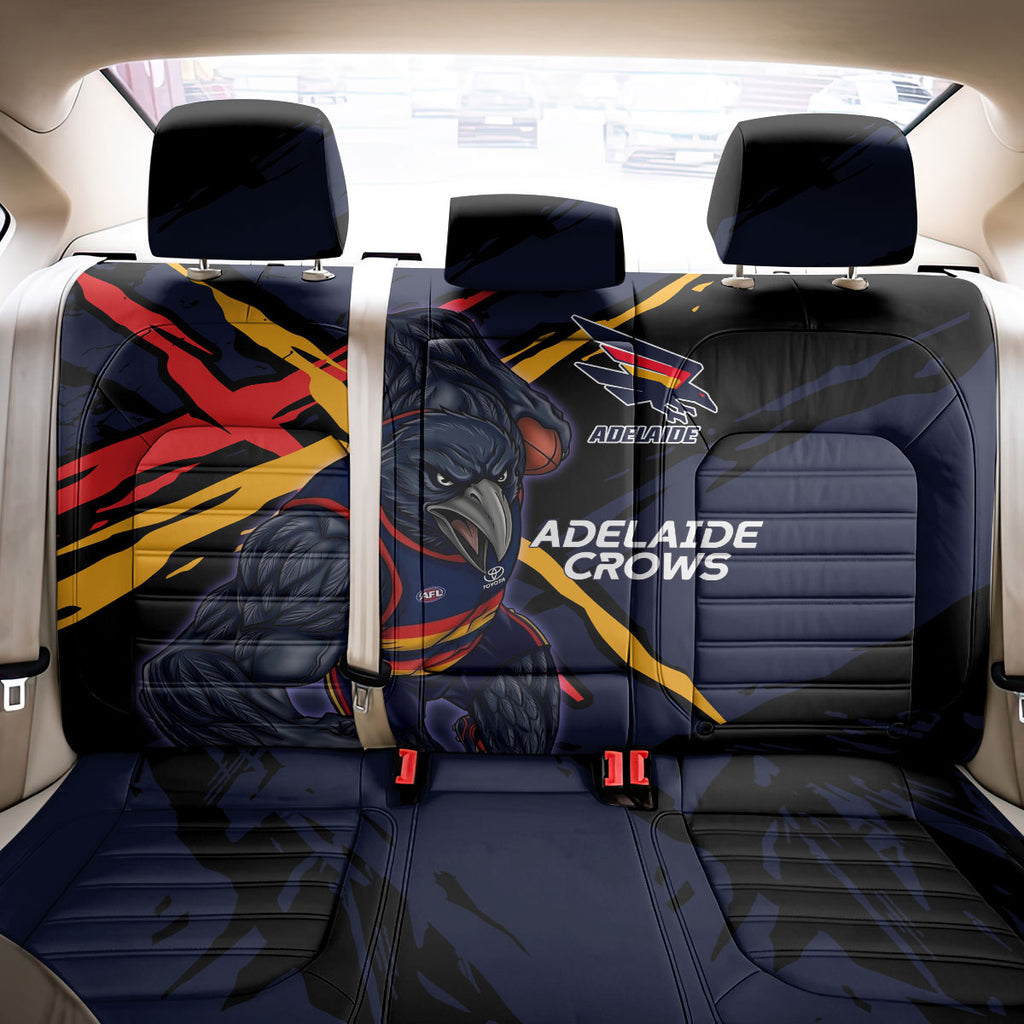 Adelaide Football Club Back Car Seat Cover Crows Muscular Mascot Graphic - Abstract Paint Splatter Art