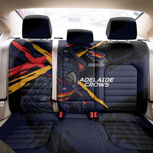 Adelaide Football Club Back Car Seat Cover Crows Muscular Mascot Graphic - Abstract Paint Splatter Art