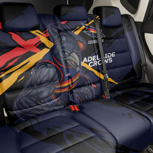 Adelaide Football Club Back Car Seat Cover Crows Muscular Mascot Graphic - Abstract Paint Splatter Art