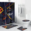 Adelaide Football Club Bathroom Set Crows Muscular Mascot Graphic - Abstract Paint Splatter Art